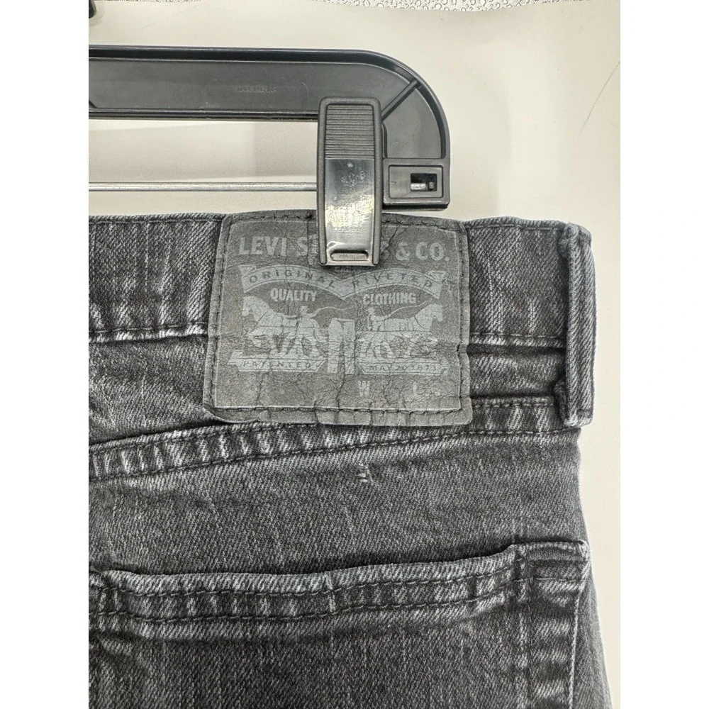 Levis Regular Fit Straight Leg Jeans Mens 34x32 Black Cotton Classic 5 Pocket